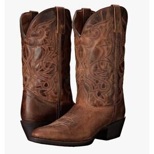 Laredo Maddie Western Boots 9.5 NWT Brown Leather Boho Embroidered